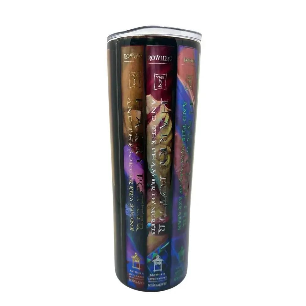 HARRY POTTER Classic Book Covers 20 oz. Sublimation Drink Tumbler w/Straw - NEW